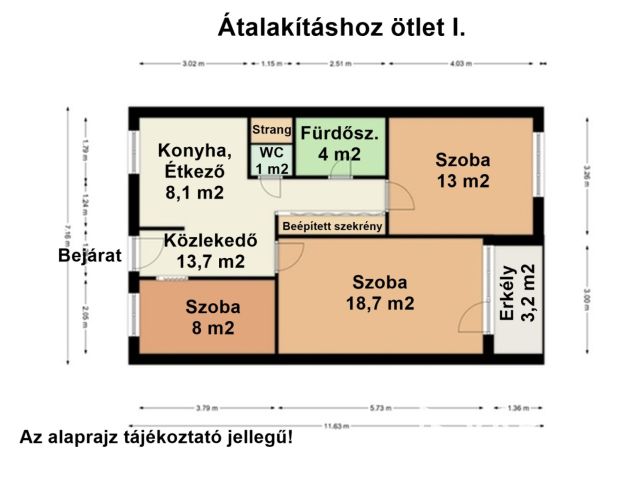 Körös-parton első emeleti, 2,5 szobás téglalakás eladó!